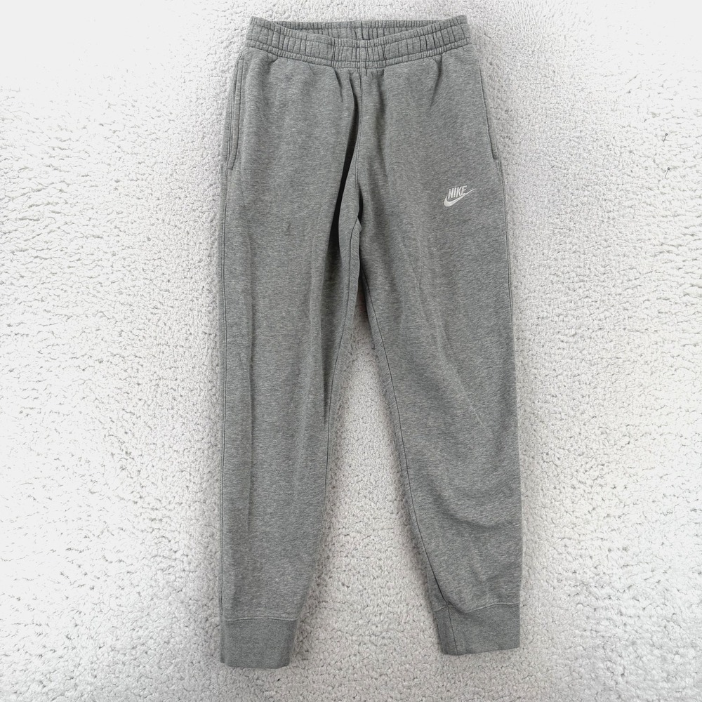 Nike Sweatpants Mens Small Gray Fleece Jogger Pants Elastic Waist BV2671-063